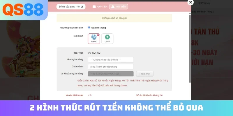 2 hình thức rút tiền không thể bỏ qua