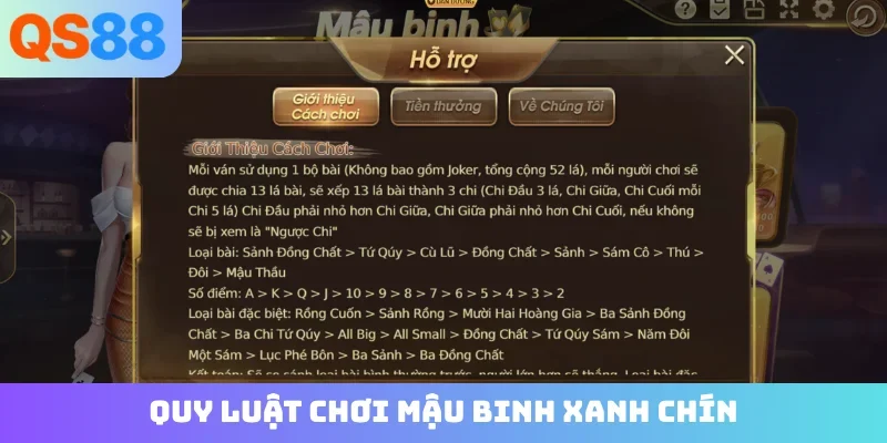 Quy luật chơi Mậu Binh xanh chín