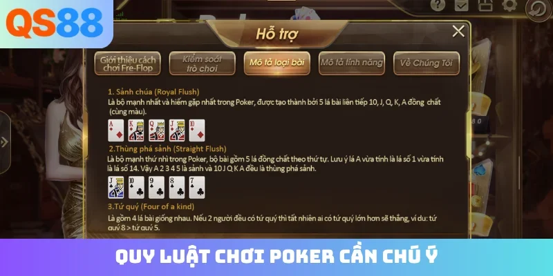 Quy luật chơi Poker cần chú ý
