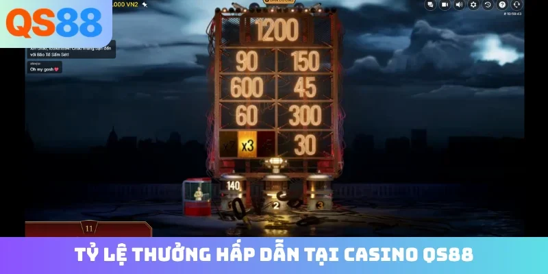 Tỷ lệ thưởng hấp dẫn tại casino QS88